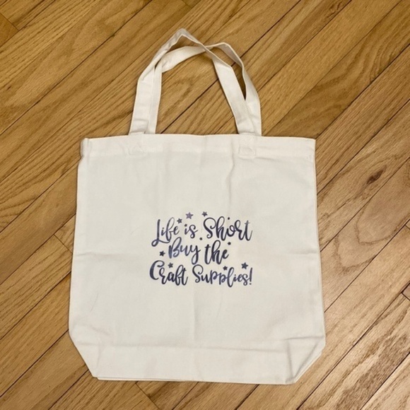 Hand crafted canvas shopping tote for crafters - Picture 1 of 2